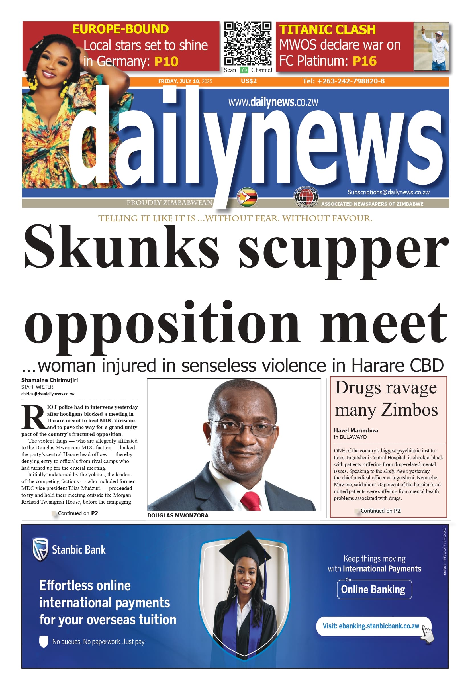 Friday 18 July 2025